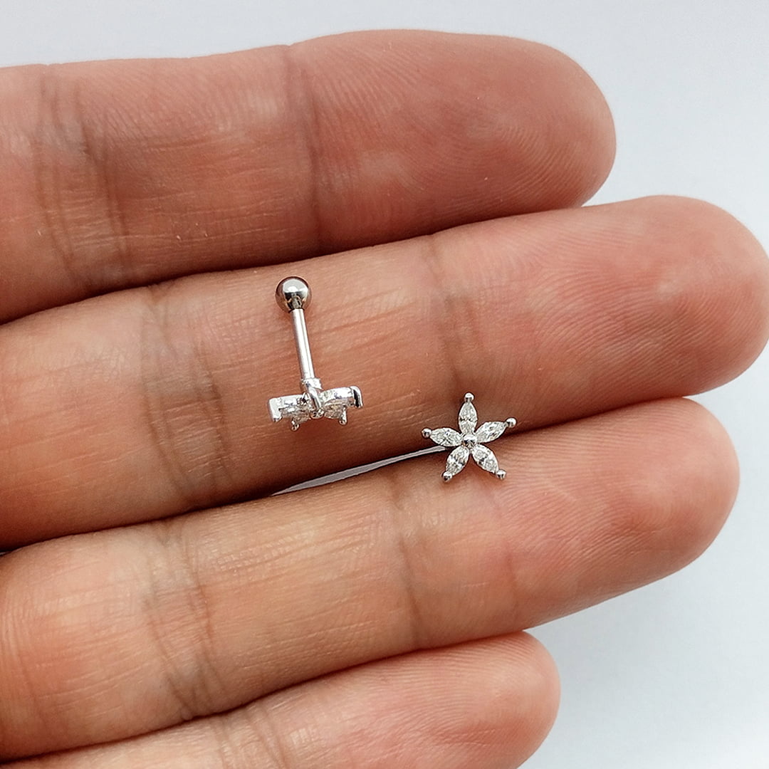 Piercing Umbigo Aço Estrela Grande Zircônia - Lojas Riqueza