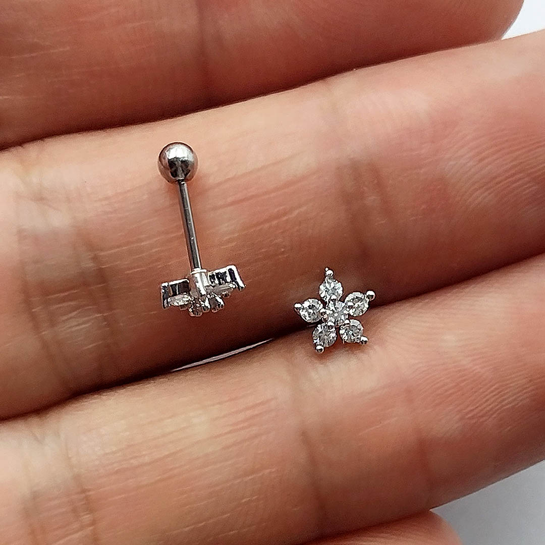 Piercing Umbigo Aço Estrela Grande Zircônia - Lojas Riqueza