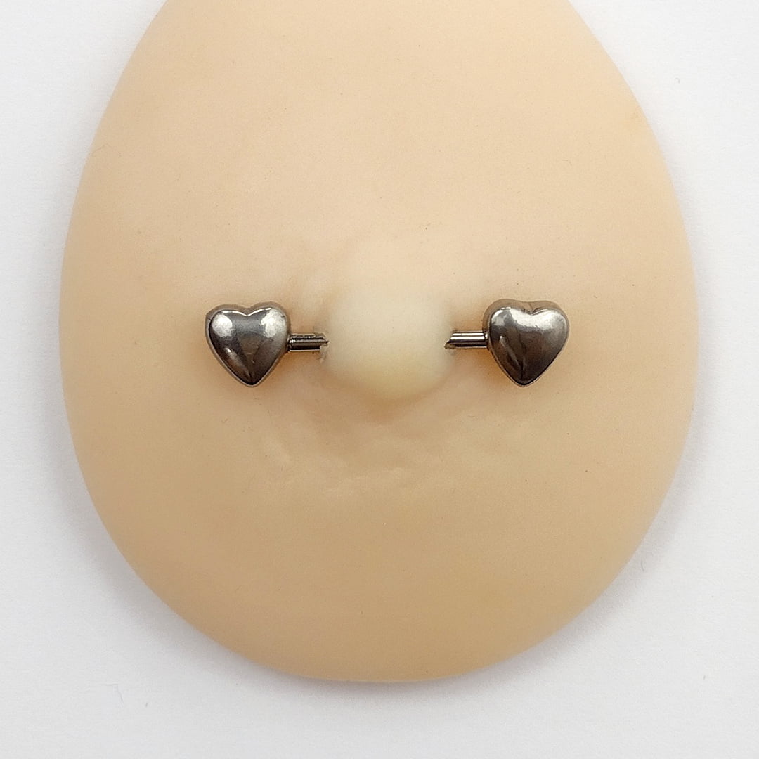Piercing Mamilo Coração Aço Cirúrgico PIFU168