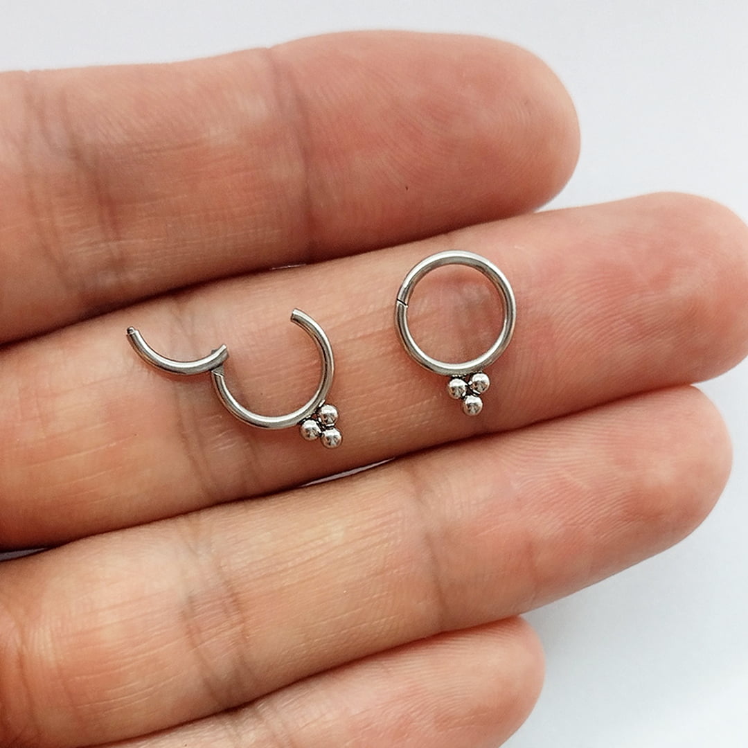 Piercing Argola Clicker Bolinhas Aço Cirúrgico PIFU139