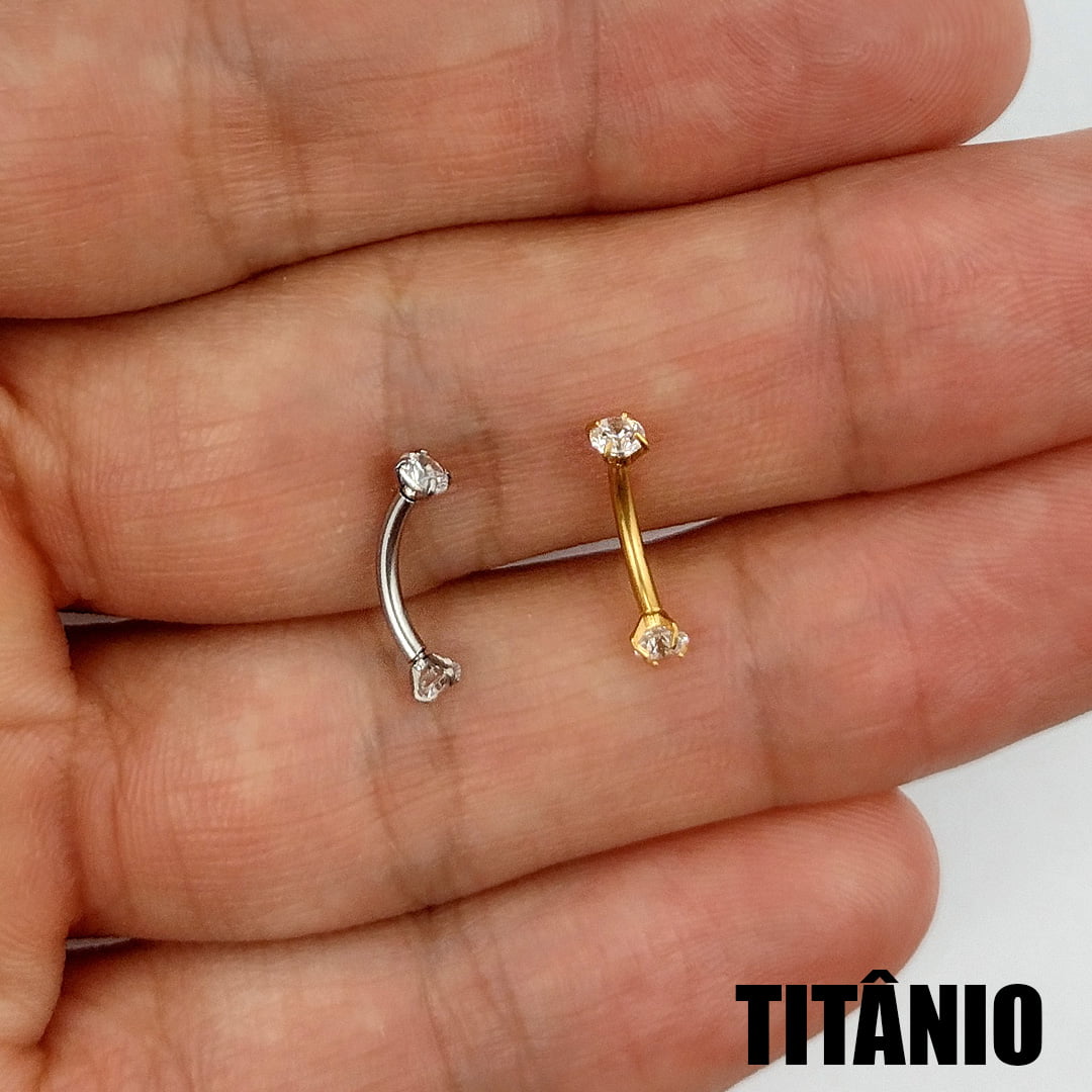 MAX - Sobrancelha piercing com jóia em TITÂNIO! 🤩