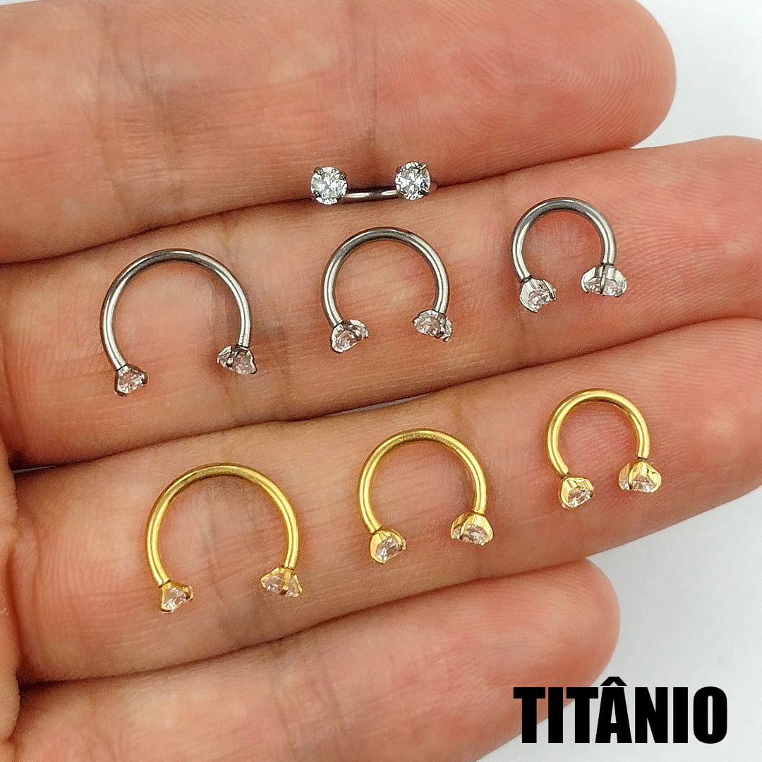 Piercing Ferradura Zirconia Titânio PIFU184