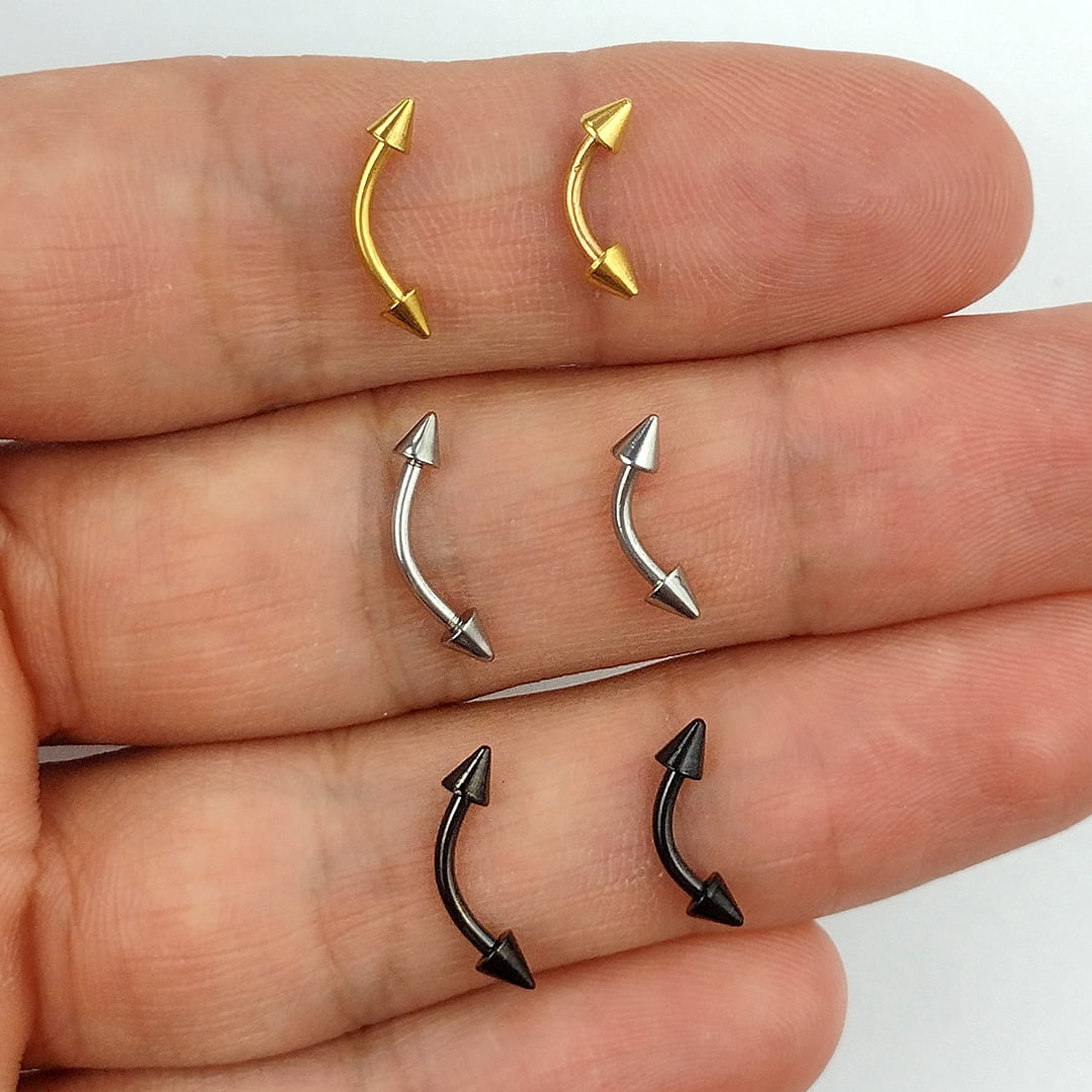 Piercing Bananinha Spike - Rook - Sobrancelha 3 Unidades