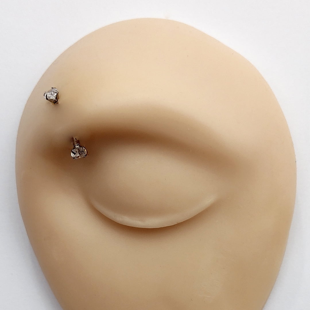 PI166 Piercing Sobrancelha Umbigo Labret Zircônia Aço Cirúrgico